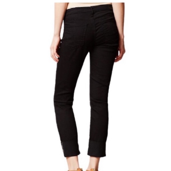 AG Adriano Goldschmied The Stevie Slim Straight Cuffed Black Jeans Waist 26 - Picture 5 of 13